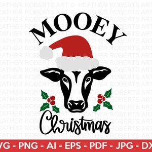 Mooey Weihnachten SVG, Frohe Weihnachten SVG, Weihnachts-Shirt svg, Weihnachts svg, Weihnachtsangebot svg, Kuh svg, Cricut Cut File, Silhouette