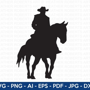 Cowboy Silhouette SVG, Cowboy Clipart SVG, Cowboy SVG, Wilder Westen Silhouette SVG, Western SVG, Cowboys SVG, Rodeo svg, Cut Files für Cricut