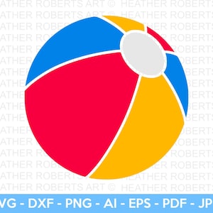 Beach Ball SVG, Beach Ball Cut Files, Summer Beach SVG Vector Files, Classic Beach Ball Vector, Beach Ball Clip Art, Digital Download