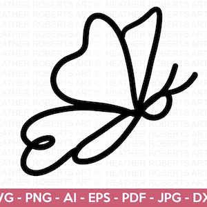 Mariposa línea arte SVG, mariposa svg, insecto svg, línea arte svg, mariposa clipart, archivo de corte cricut, silueta