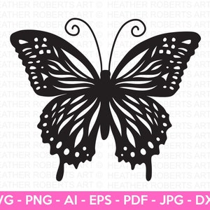 Mariposa SVG, Silueta de mariposa, Mariposa monarca svg, Imágenes prediseñadas de mariposa, Archivo de corte cricut, Silueta
