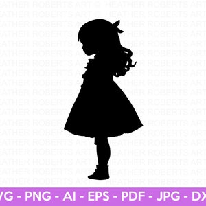 Kleines Mädchen SVG, Prinzessin SVG, kleine Mädchen Silhouette, Prinzessin Silhouette svg, kleine Mädchen-Shirt svg, Prinzessin Shirt svg, Cut File für Cricut