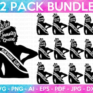 Birthday Month Queens SVG Bundle, Birthday Girl SVG, Birthday Shirt svg, Queen Birthday svg, Its My Birthday svg, Crown svg, Cut file Cricut