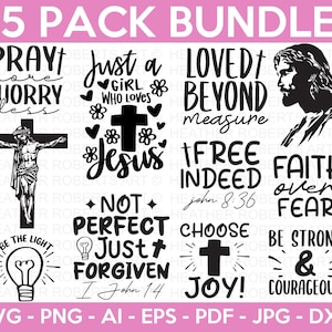 Christian Quotes SVG Bundle, Scripture Bundle, Bible Verse Bundle, Religious SVG, Jesus, God, Faith svg, Cricut Cut Files,, Instant Download