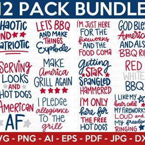Bundle SVG drôle du 4 juillet, 4 juillet SVG, svg du 4 juillet, Amérique svg, drapeau USA svg, chemise patriotique, fête de l'indépendance, fichier coupe Cricut
