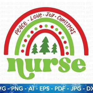 Krankenschwester Weihnachten Regenbogen SVG, Weihnachten Krankenschwester Shirt SVG, Krankenschwester SVG, Weihnachtssvg, Krankenschwester Leben svg, Weihnachten svg Designs, Cricut Cut File
