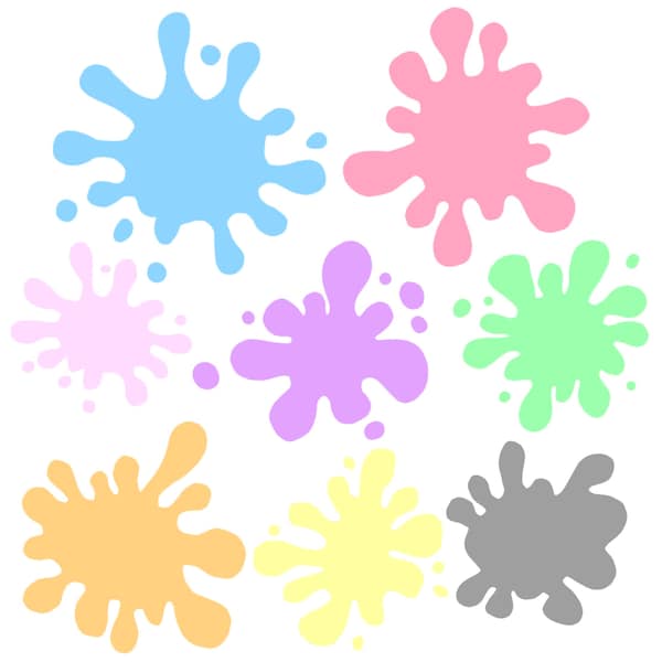 Pastell Paint Splatter SVG, Bündel, Paint Splats Svg, Paint Svg, Clipart, Vektor, Tintensplatter, Paint Streak, Cut File für Cricut, Silhouette