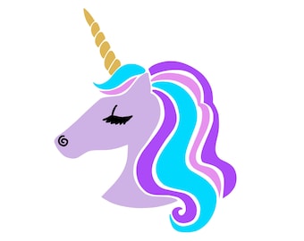 Unicorn Face SVG: Birthday Eyelashes Cut File (Digital Download)