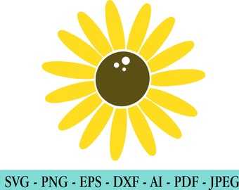 Sunflower SVG, Flower Svg, Digital Download, Clipart, Distressed Sunflower, Summer SVG, Svg File Cricut, Png, Dxf,Eps, Silhouette, Cameo