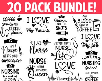 Nurse SVG Bundle, Nurse Quotes SVG, Doctor Svg, Nurse Superhero, Nurse Svg Heart, Nurse Life, Stethoscope, Cut Files For Cricut, Silhouette