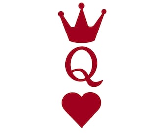Queen Of Hearts Svg Etsy