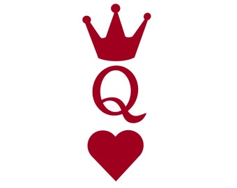 Queen Of Hearts Svg Etsy