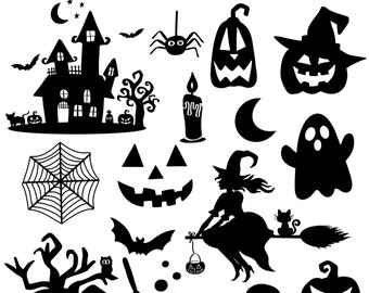 Halloween SVG Bundle, Halloween SVG, Fall Svg, Autumn Svg, Ghost Svg, Witch svg, Pumpkin Svg, Quotes, Cut File Cricut, Silhouette