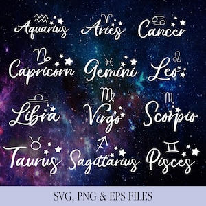 Sternzeichen, SVG, EPS, PNG, Bundle, Astrologie, Sternzeichen Clipart Bundle, Astrologie Zeichen Bundle, Sternzeichen für Cricut