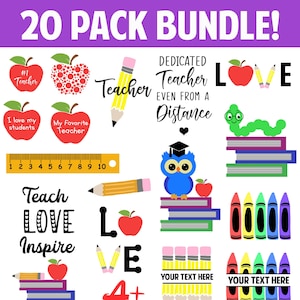 Pacote SVG de professor, Svg de professor, SVG escolar, Ensinar Svg, Alunos, SVG de volta às aulas, Arquivos cortados para Cricut, Silhueta, PNG