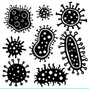 Virus SVG, Bundle, Social Distancing Svg, Germs Svg, Stay Home, Quarantine Shirt Svg, Cut File for Cricut, Silhouette, PNG, DXF, Eps, Jpeg