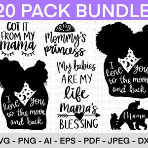 Paquete Mama SVG, Mami y yo svg, Mini yo, Mamá Vida, Niña mamá svg, Niño mamá svg, Camisa de mamá, Día de la Madre, Cortar archivos para Cricut, Silueta