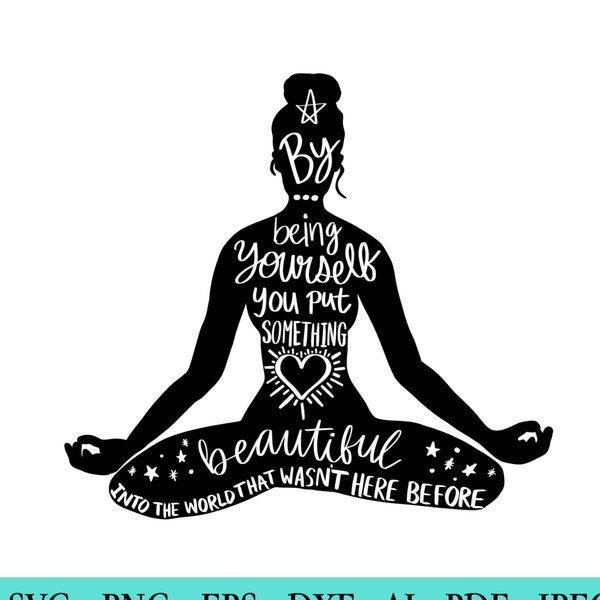 Yoga Woman Silhouette SVG: Namaste Meditation, Empowerment Cut File (Digital Download)