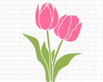 Tulip Flower SVG: Floral Decoration, Cricut & Silhouette Cut Files