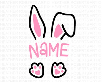 Easter Bunny Split Monogram SVG, Easter Bunny svg, Bunny SVG, Rabbit svg, Happy Easter SVG, Easter Designs, Easter for Kids, Cut File Cricut
