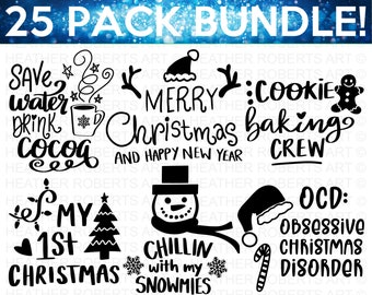 Christmas SVG Bundle, Winter svg, Santa SVG, Holiday, Merry Christmas, Christmas Bundle, Funny Christmas Shirt, Cut File Cricut