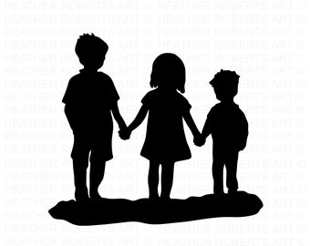 Children SVG, Kids Svg, Boys Svg, Girls Svg, Siblings Svg, Children Silhouette Svg, School Children svg, Cut File Cricut, Silhouette