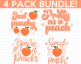 Peach Mini SVG Bundle, Peach SVG, Peach Quote SVG, Just Peachy svg, Pretty as a Peach svg, Cut File for Cricut, Silhouette
