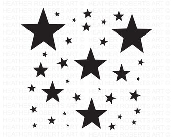 Best collection of free star printable templates, SVG