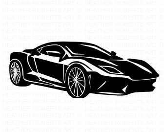 Sports Car SVG, Sports Car Silhouette, Luxury Car svg, Racing Car svg, Sports Car Clipart, Cut Files for Cricut, Silhouette