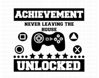 Achievement Unlocked Gamer SVG: Video Game Controller Cut File (Digital Download)