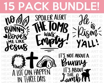 Christian Easter SVG Bundle, Christian Easter SVG, Christian Svg,  Bunny Svg, Religious Easter SVG Bundle,  Cut Files for Cricut