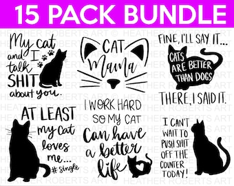 Funny Cat SVG Bundle, Cat SVG, Kitten SVG, Cat lady svg, crazy cat lady svg, cat lover svg, cats svg, kitty svg, Cut File Cricut, Silhouette