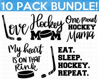 Hockey Mom SVG Bundle, Hockey Mom SVG, Love Hockey svg, Hockey Puck SVG, Mom Svg, Mom Shirt svg, Mother's Day, Mom Life, Cricut Cut Files