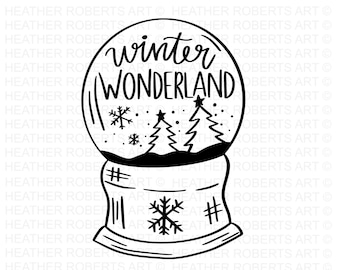 Winter Wonderland SVG, Merry Christmas svg, Sign, Snow Globe SVG, Snowflake svg, Christmas svg, Holiday svg, Cut File for Cricut, Silhouette