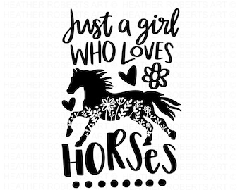 Horse Lover SVG, Floral Horse svg, Horse svg, Rustic svg, Farmhouse svg, Animal Silhouette, flower SVG, shirt svg, Cut File Cricut