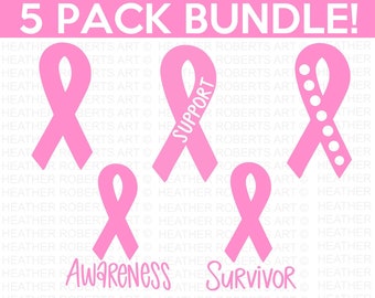 Cancer Awareness Ribbons SVG Bundle, Cancer SVG, Breast Cancer SVG, Awareness Ribbon svg, Pink Ribbon svg, stay strong svg, Cut File Cricut