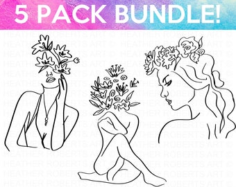 Download Line Art Woman Svg Etsy