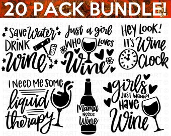 Wine Glass SVG Bundle - Funny Wine Quotes - 16 (1031521)