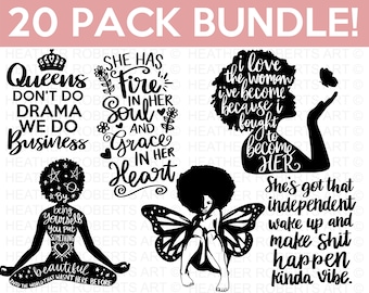 Black Girl Magic SVG Bundle, Black woman SVG, Boss Lady Svg, Black Lives Matter, Afro Lady Woman, Diva, Tshirt, Cut File Cricut, Silhouette