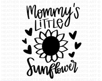 Mommy's Little Sunflower SVG, Little Girl Shirt Svg, Nursery, Sunflower Shirt, Baby Onesie svg, Sunflower Onesie svg,Cut File Cricut