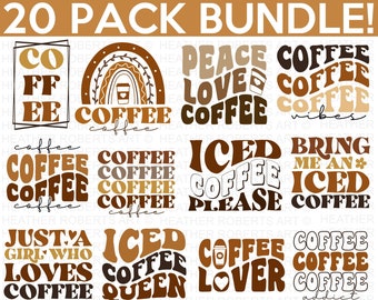 Retro Coffee SVG Bundle, Coffee SVG Bundle, Funny Coffee SVG, Caffeine Queen, Coffee Lovers, Coffee Obsessed, Coffee mug, Cut File Cricut