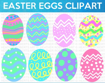 Clipart oeufs de Pâques, Pâques PNG, téléchargement numérique - Pâques imprimables