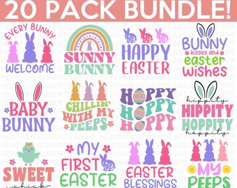 Easter SVG Bundle, Easter SVG, Happy Easter SVG, Easter Bunny svg, Retro Easter Designs svg, Easter for Kids, Cut File Cricut, Silhouette