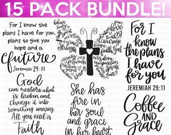 Christian Quotes SVG Bundle, Scripture Bundle, Bible Verse Bundle, Religious SVG, Jesus, God, Faith svg, Cricut Cut Files,, Instant Download