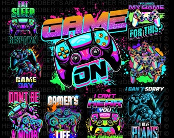 Gamer Sublimation Bundle, Gamer Shirt PNG, Jeux vidéo PNG, Contrôleur de jeu png, Game Day png, Funny gamer png, Play Station png,Sublimation