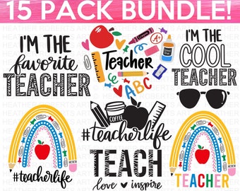 Teacher SVG Bundle, Teacher Svg, School svg, Teach Svg, Students, Back to School svg,  Cut Files for Cricut, Silhouette, PNG