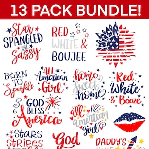 4th of July SVG Bundle, July 4th SVG, Fourth of July svg, America svg, USA Flag svg, Patriotic, Independence Day Shirt, Cut File Cricut