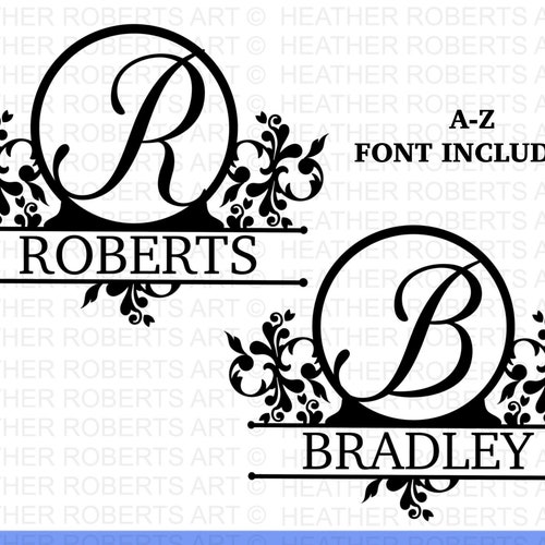 Split Monogram SVG DXF PNG 26 Cut Files Split Monogram - Etsy