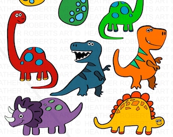 Dinosaur Clipart: Baby Dino PNG, Watercolor Nursery Art (Digital Download)