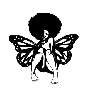 Femme noire SVG, SVG magique fille noire, papillon, Black Lives Matter, femme afro-américaine, Diva, vecteur, Tshirt, fichier coupe Cricut, Silhouette